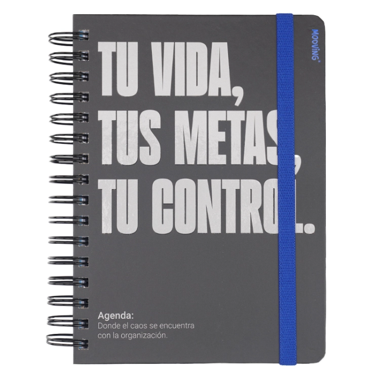 Agenda Mooving 2026 Urban Negra con Espiral Semana a la Vista 15x21 Art.1404240